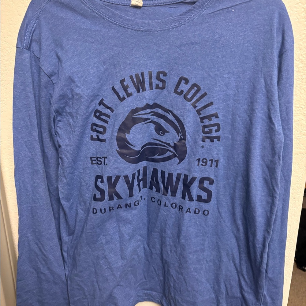 Fort Lewis College Skyhawks Blue Long Sleeve Shirt
